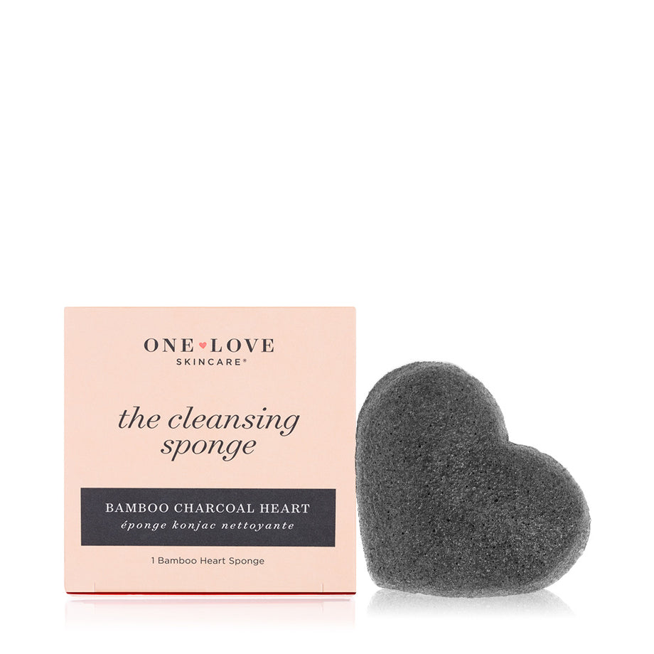 The Cleansing Sponge Bamboo Charcoal Heart – One Love Organics©